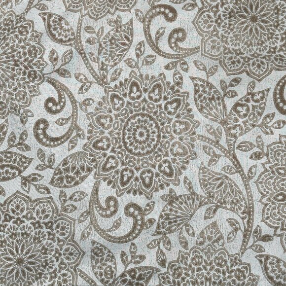 One (1) Madison Park Signature Tan and Cream Floral Pillow Sham 23.5 x 29.5 Inch - Picture 2 of 5